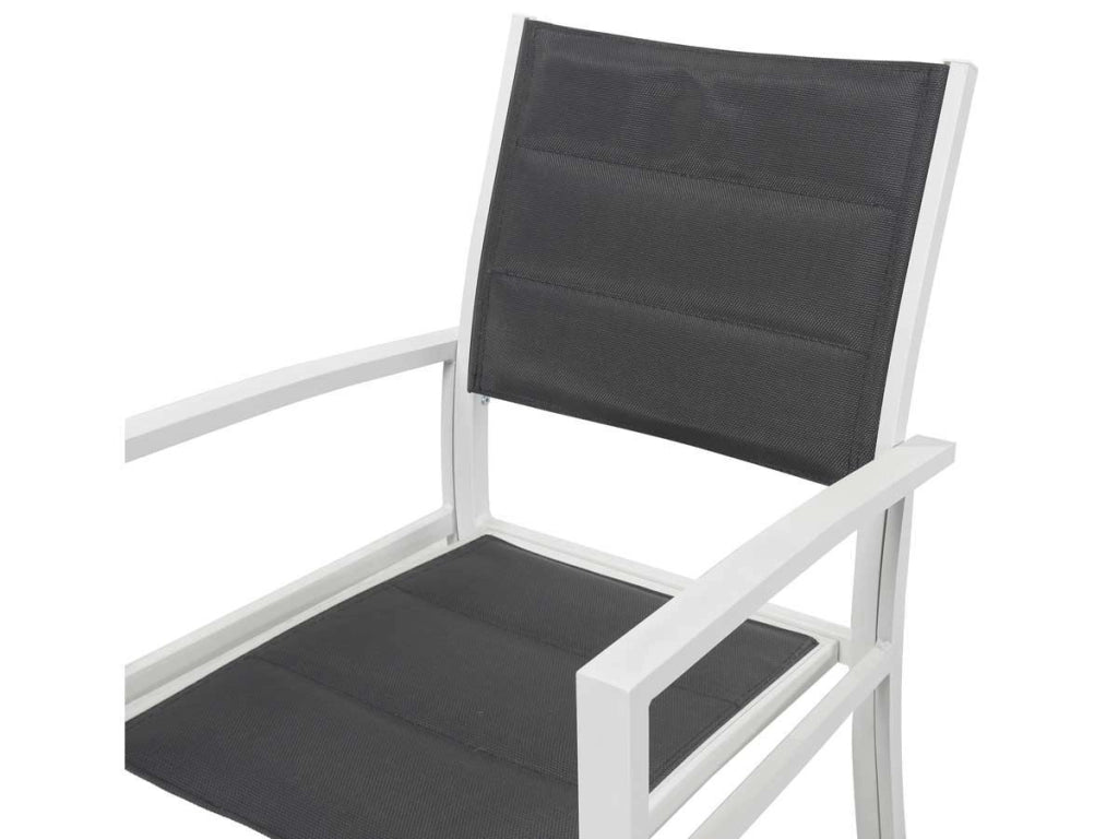 Sedia da giardino in alluminio e textilene BRAZIL / CANARIES - Phoenix - Grigio chiaro