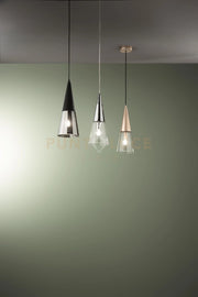 SOSPENSIONE TRENTO 1 LUCE ORO E TRASPARENTE ATTACCO E14 VETRP D.15CM