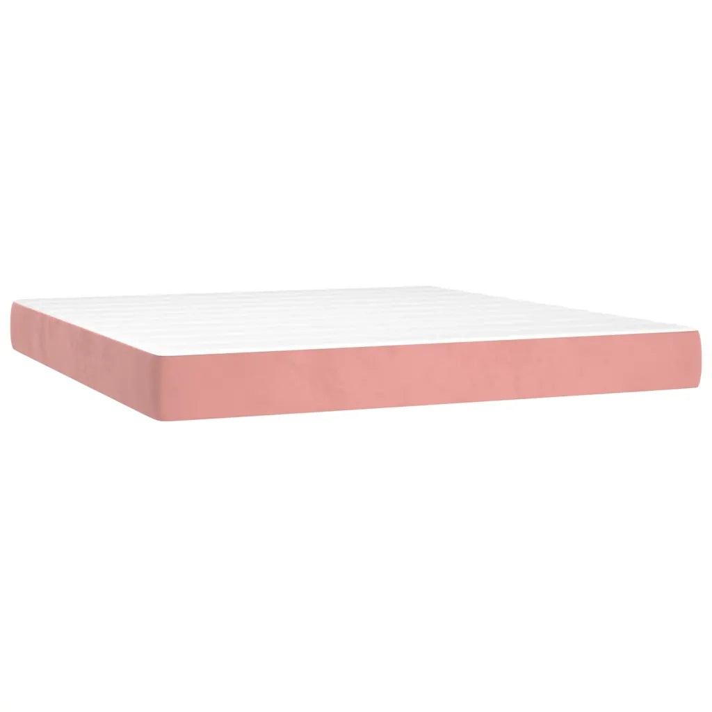 Materasso a Molle Insacchettate-Materasso per letto Rosa 160x220x20 cm in Velluto