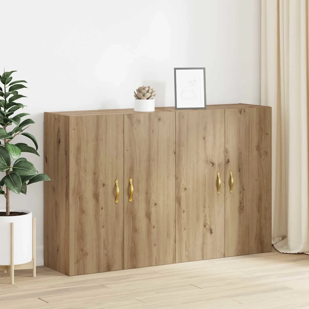 Mobiletto a muro 2 pcs Rovere artigianale 69,5 x 34 x 90 cm
