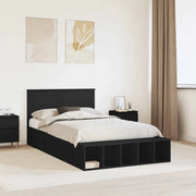 Struttura del letto-Giroletto Nero 135 x 190 cm Legno multistrato 435469