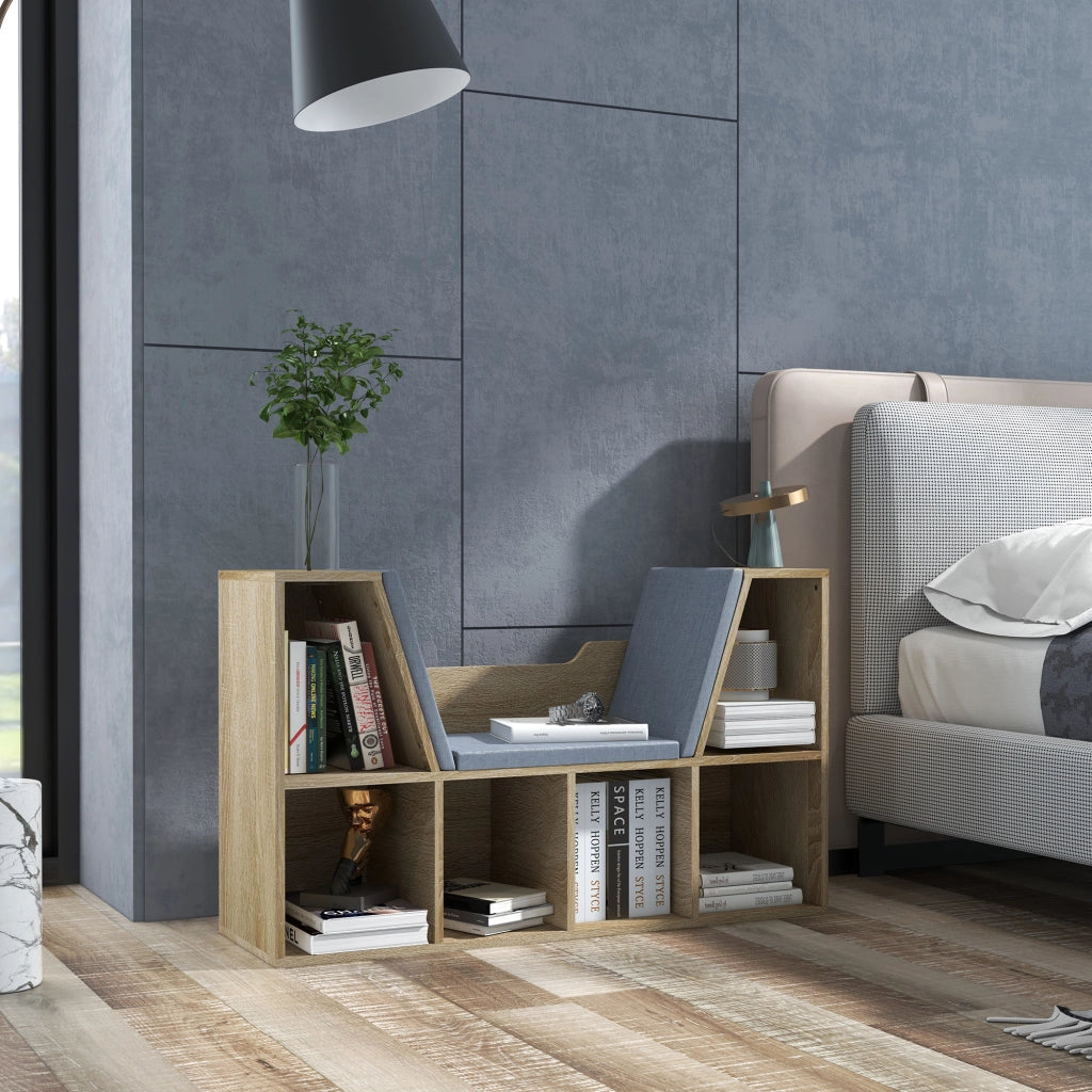 Libreria con seduta ¨C zephmum ¨C 102x30x61 cm rovere grigio