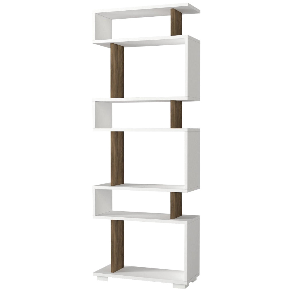 Libreria in legno "Blok" - 60 x 19 x 165 cm - Marrone