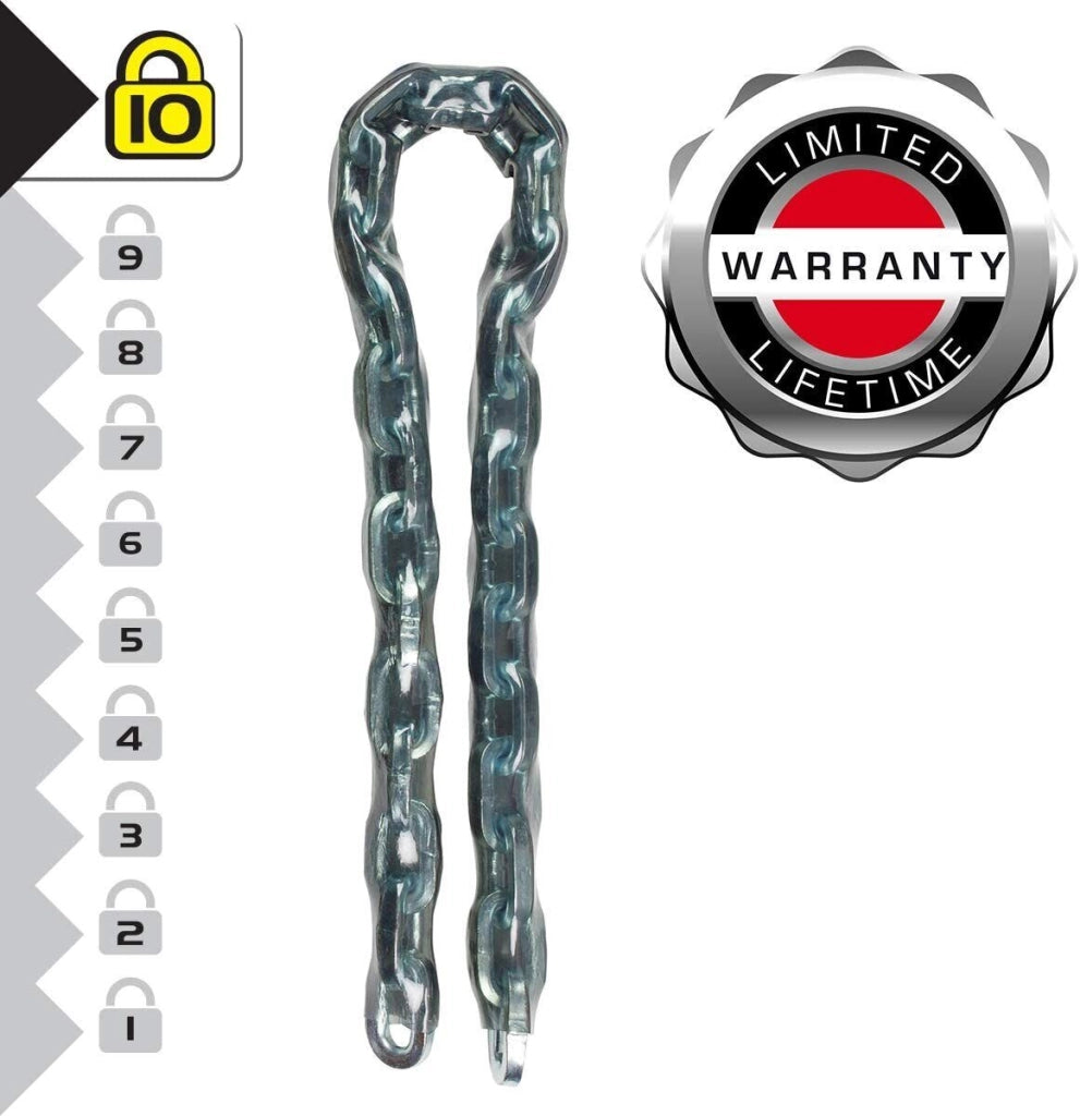 Master Lock 8021EURD Catena in Acciaio Temperato 2,0 m Diametro 10 mm Rivestimento in Vinile colore Trasparente