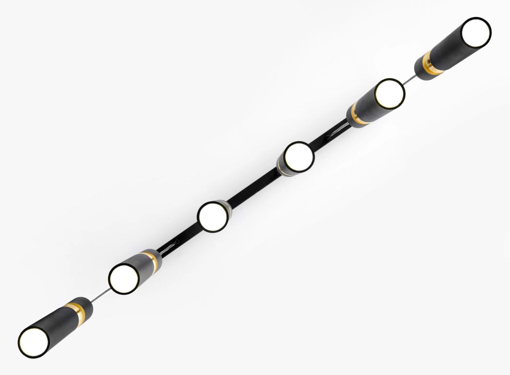 Lampada sospensione barra 90cm nero oro 6xGU10 ALAS