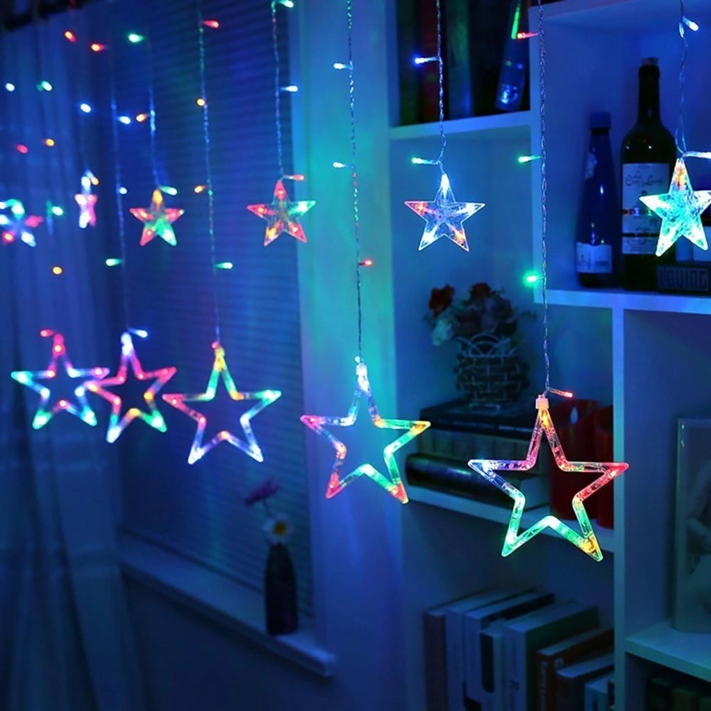 CATENA LUMINOSA STELLA LUCE RGB COLORI STELLE LUCI LED NATALE FESTE ADDOBBI