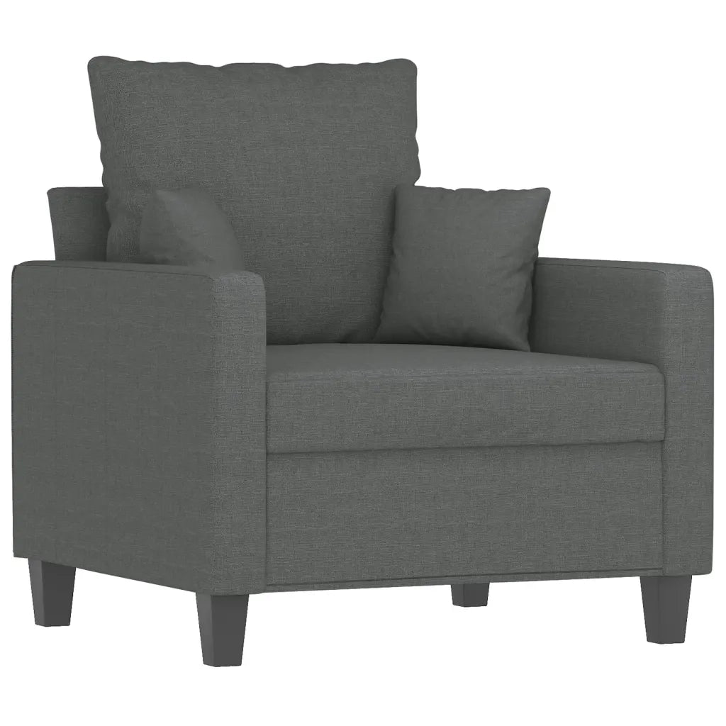Set di Divani 4 pz con Cuscini Grigio Scuro in Tessuto 3201641