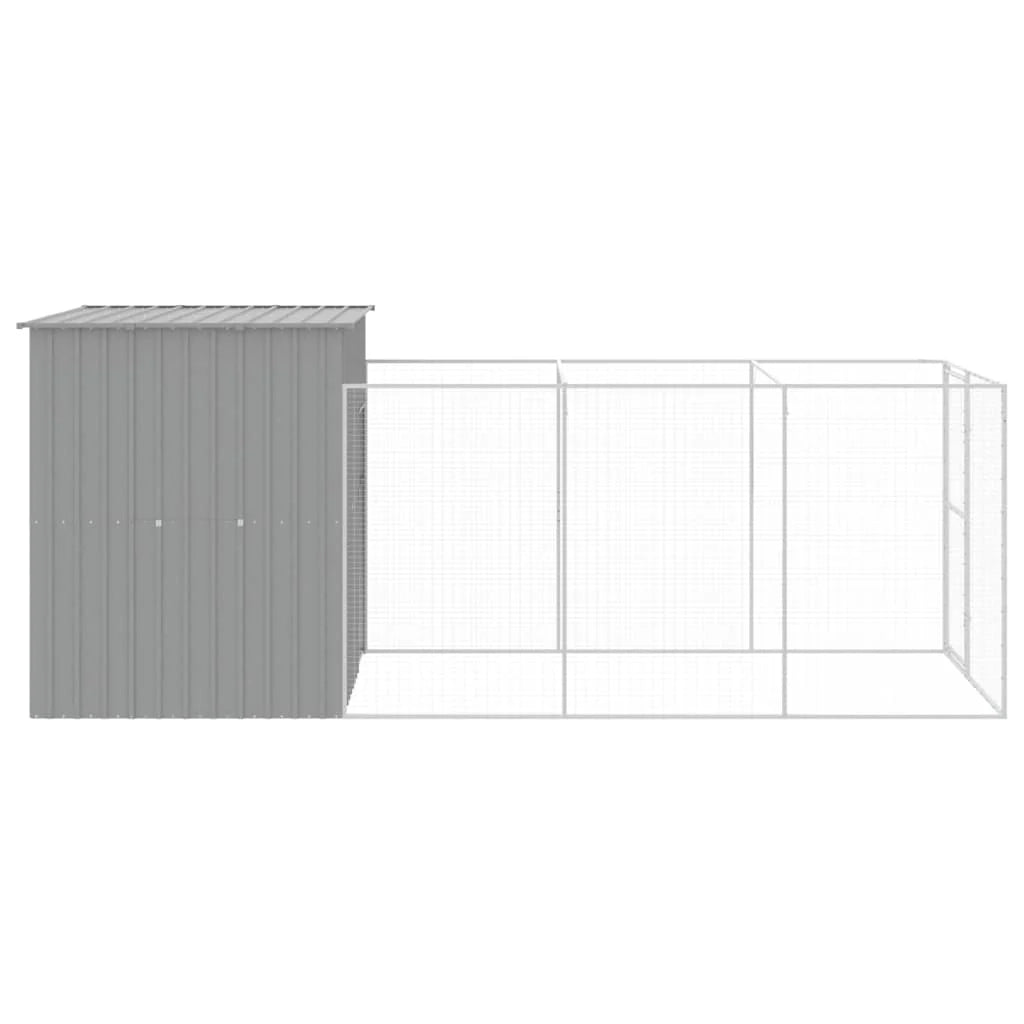 Cuccia per cani con recinto chiaro 165 x 455 x 181 cm grigio 02_0043498