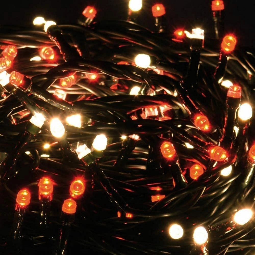 Trade Shop - Catena Luminosa 750 Luci Led Lucciole Bianco Caldo E Rosso Controller 8 Funzioni -