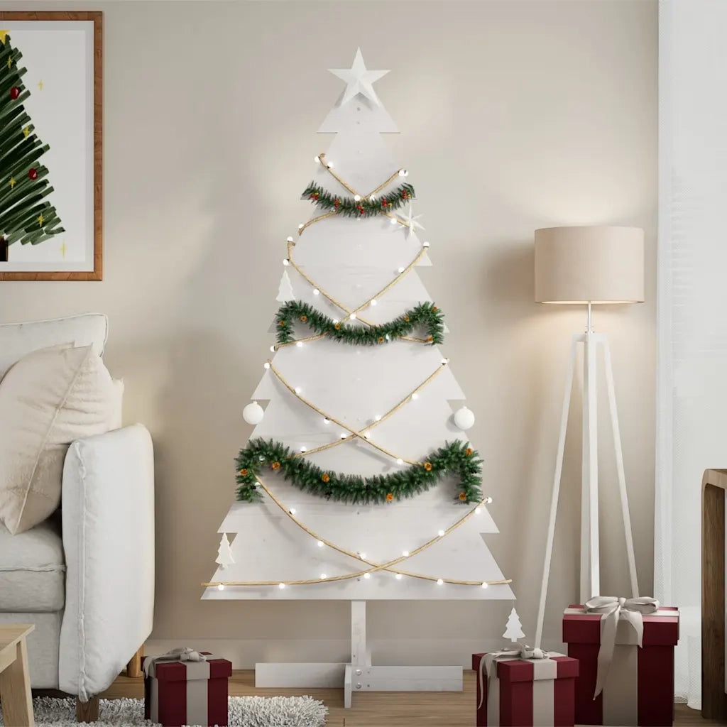 Albero di Natale | Decorazioni natalizie Decorativo Bianco 150 cm in Legno di Pino