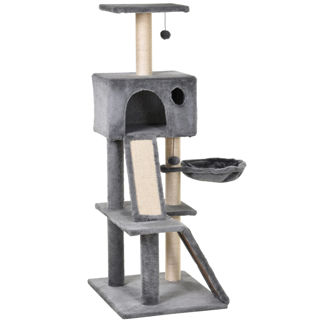 Tiragraffi con Cuccia ¨C Xylo ¨C Grigio Peluche e Sisal 60x49x130cm