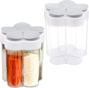 Set di contenitori in plastica - Strumento per macinare erbe 5 in 1 - Translucido - Sale pepe spezie - Per barbecue picnic campeggio - Macinatore di pepe contenitori erbe