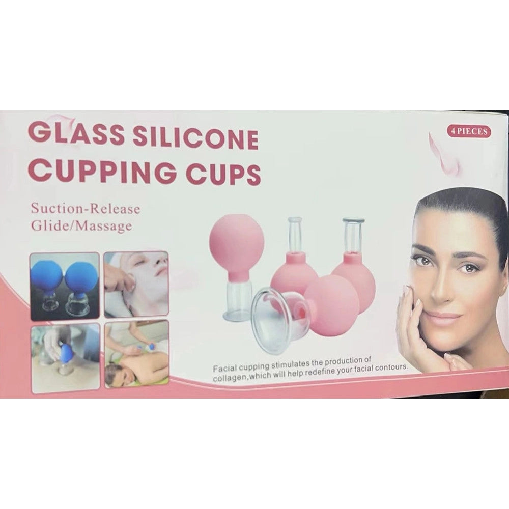 Trade Shop - Set Di 4 Coppette Per Massaggio Facciale Sfera In Silicone Massaggiatore Schiena -