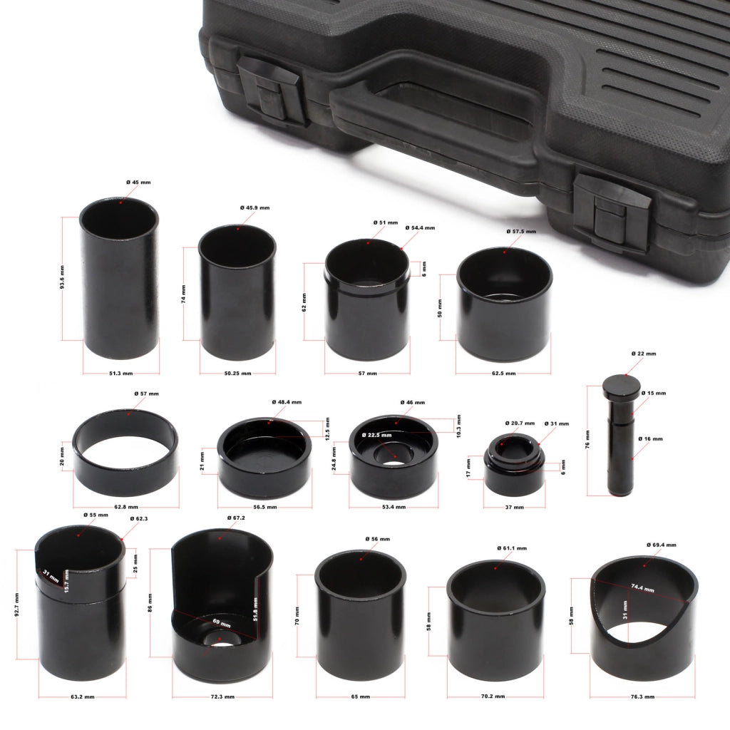 Estrattore Set 14 Pezzi per estrazione sostituzione cuscinetti pressa idraulica