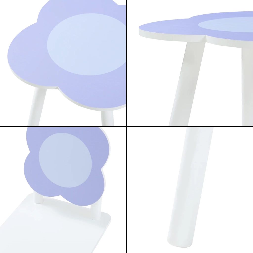Set tavolo e 2 sedie per bambini bianco e viola 03_0009453
