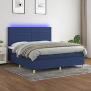 Letto a Molle con Materasso e LED Blu 160x200 cm in Tessuto 3135531
