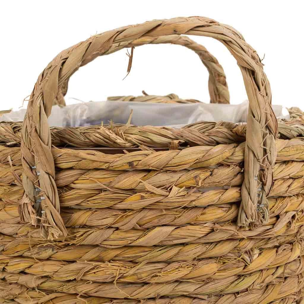 Cesto in corda intrecciata marrone d21x13h