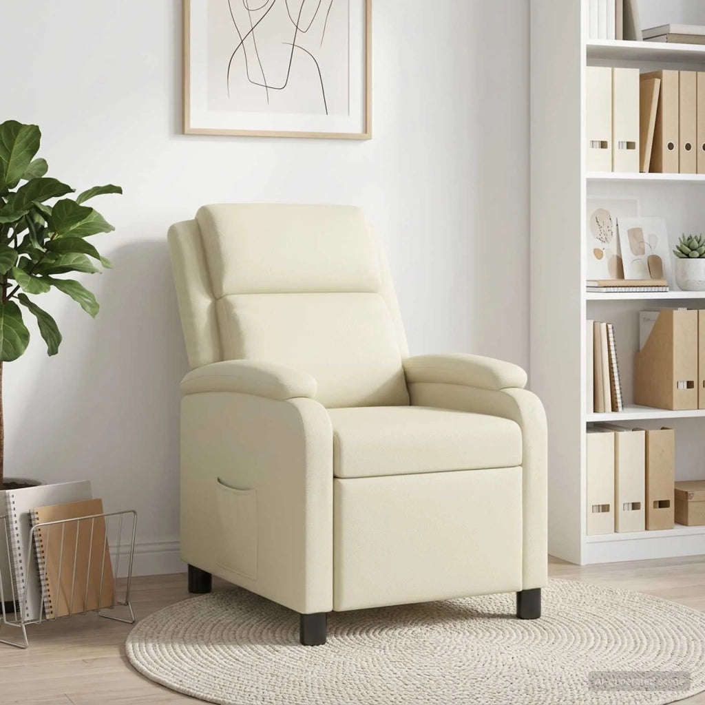 Divano Sedia-Poltrona reclinabile Crema Similpelle 186288
