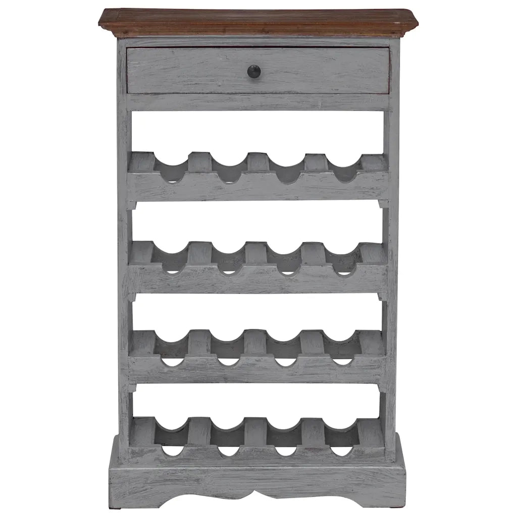 Portavini in Legno Massello di Mogano 55x23x85 cm 244507