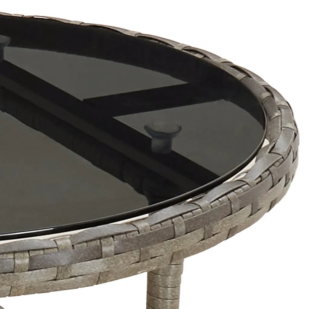 Set BistrÃ² da Giardino 3 pz con Cuscini in Polyrattan Grigio