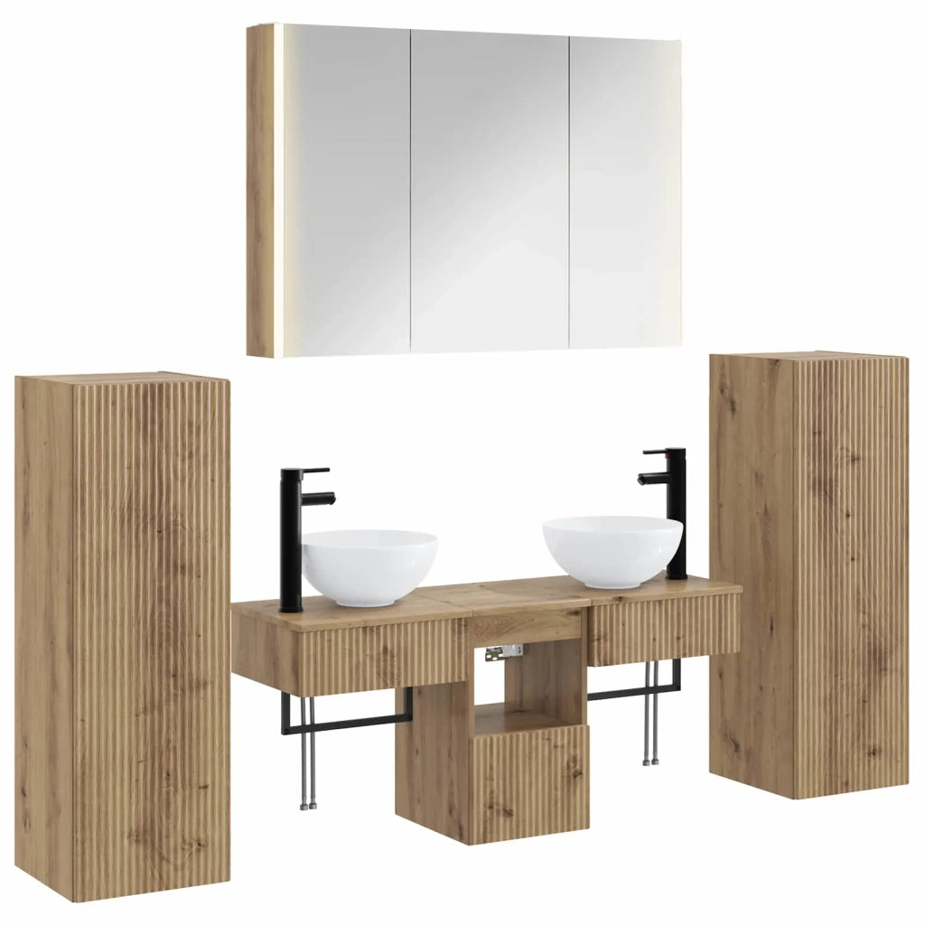 Set di mobili per il bagno 6 pcs Rovere Artigianale 3407126