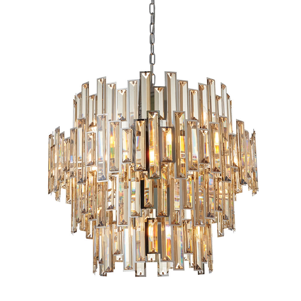 Lampadario Viviana Endon cristallo champagne 15xE14