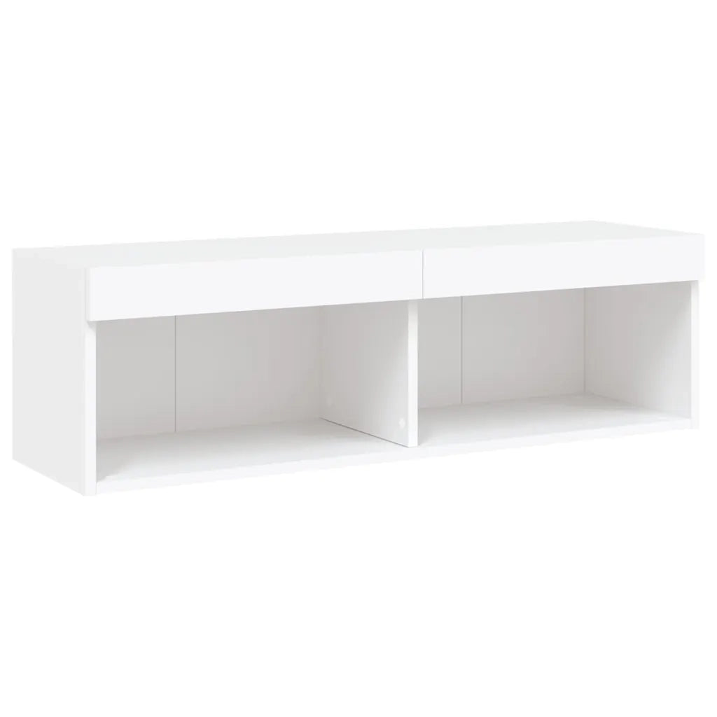Mobili TV a Muro con LED 5pz | Armadietto TV | Mobile Porta TV Bianchi in Legno Multistrato