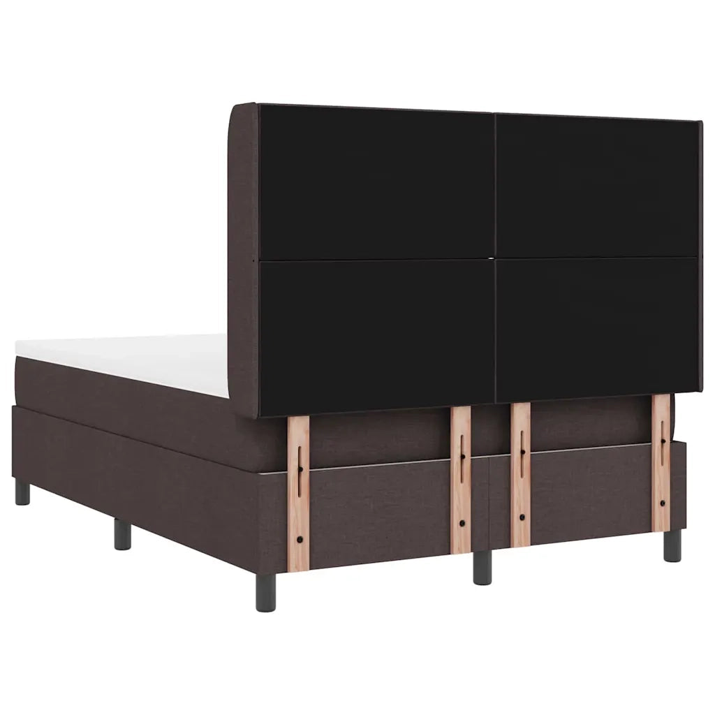Letto a molle con materasso Marrone scuro 140 x 190 cm Tessuto 3341703