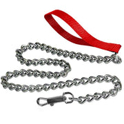 Trade Shop - Catena Per Cane Guinzaglio Cani 120x1x1,5cm Con Gancio Acciaio E Maniglia Nylon -