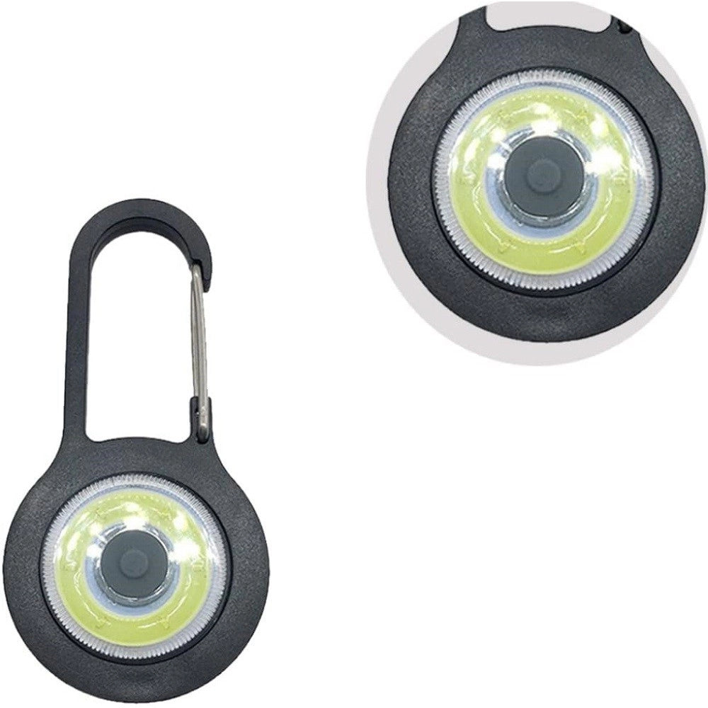 Trade Shop - Torcia Luce Tascabile A Led Cob Mini Con Batteria Moschettone Manici Per Esterni -