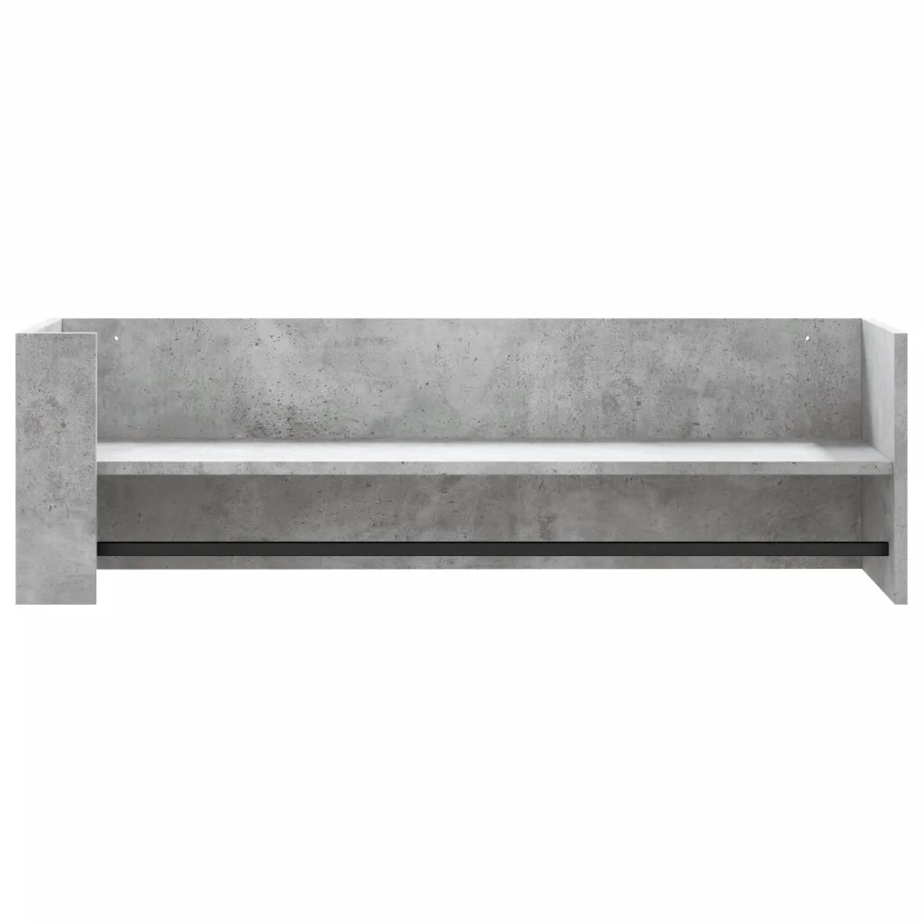 Scaffale a Muro Grigio Cemento 100x35x30,5 cm Legno Multistrato