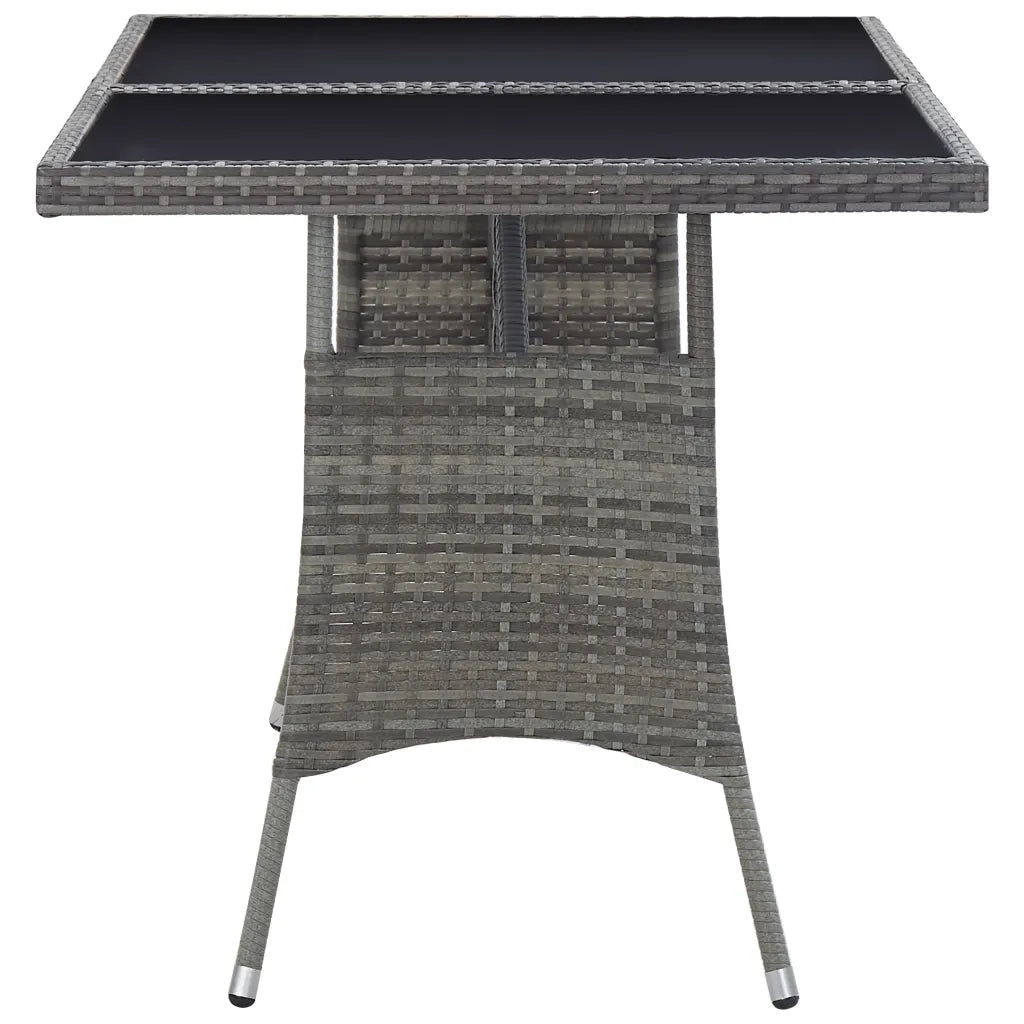 Tavolo da Giardino Grigio 140x80x74 cm in Polyrattan 318716