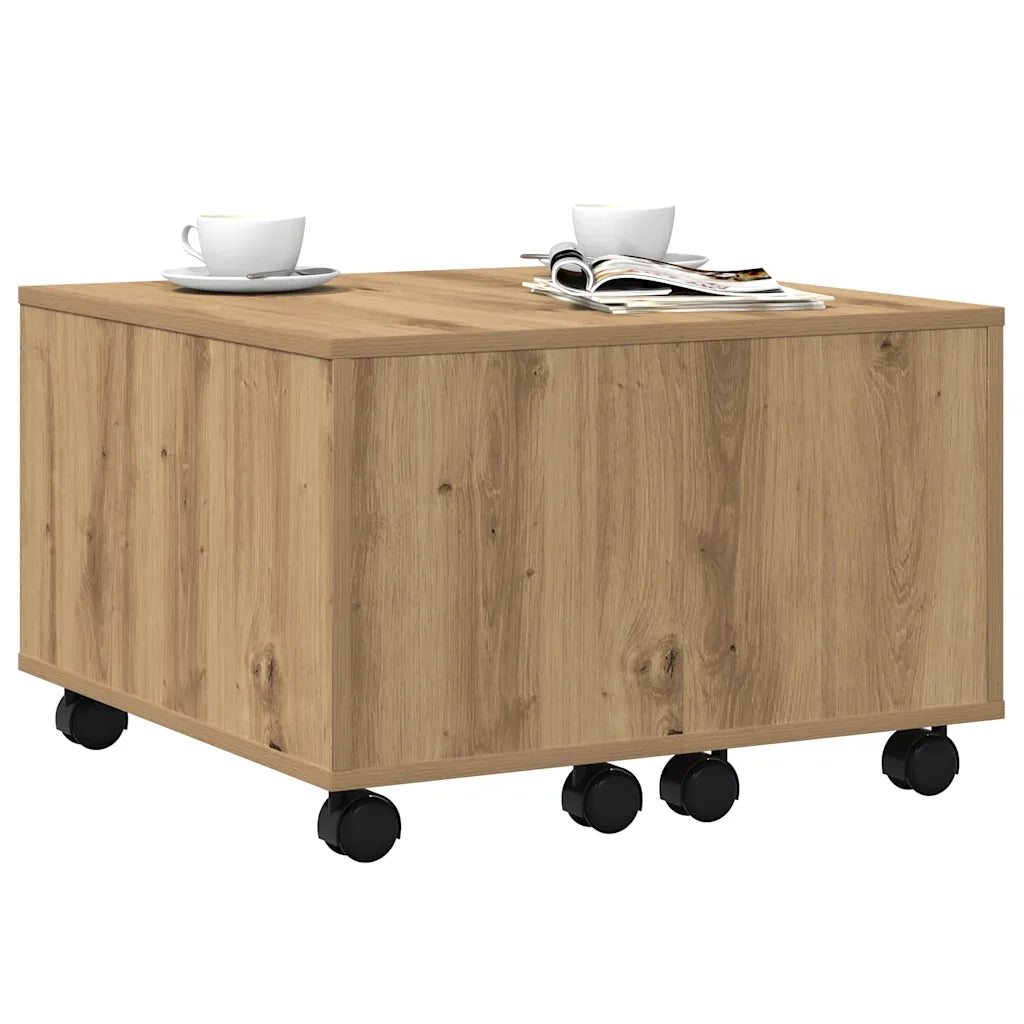 Tavolino Salotto Rovere Artigianale 60x60x38 cm in Truciolato