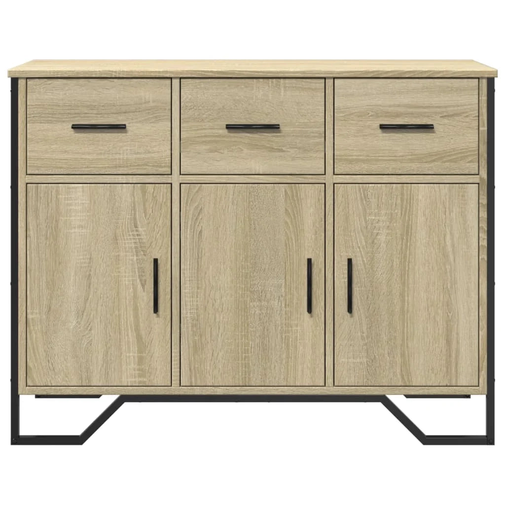 Buffet credenza cassettiera armadio mobile contenitore organizer cucina soggiorno rovere Sonoma 97 x 32,5 x 74,5 cm legno ingegnerizzato marrone 02_0031742