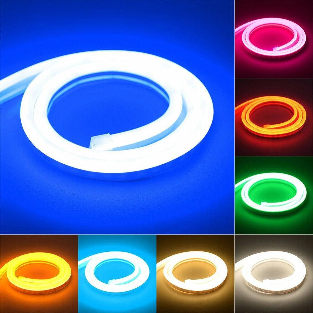 Trade Shop - Strip Led Fluorescente Effetto Tubo Neon Colorato Impermeabile In Silicone Dc12v - -blu      -