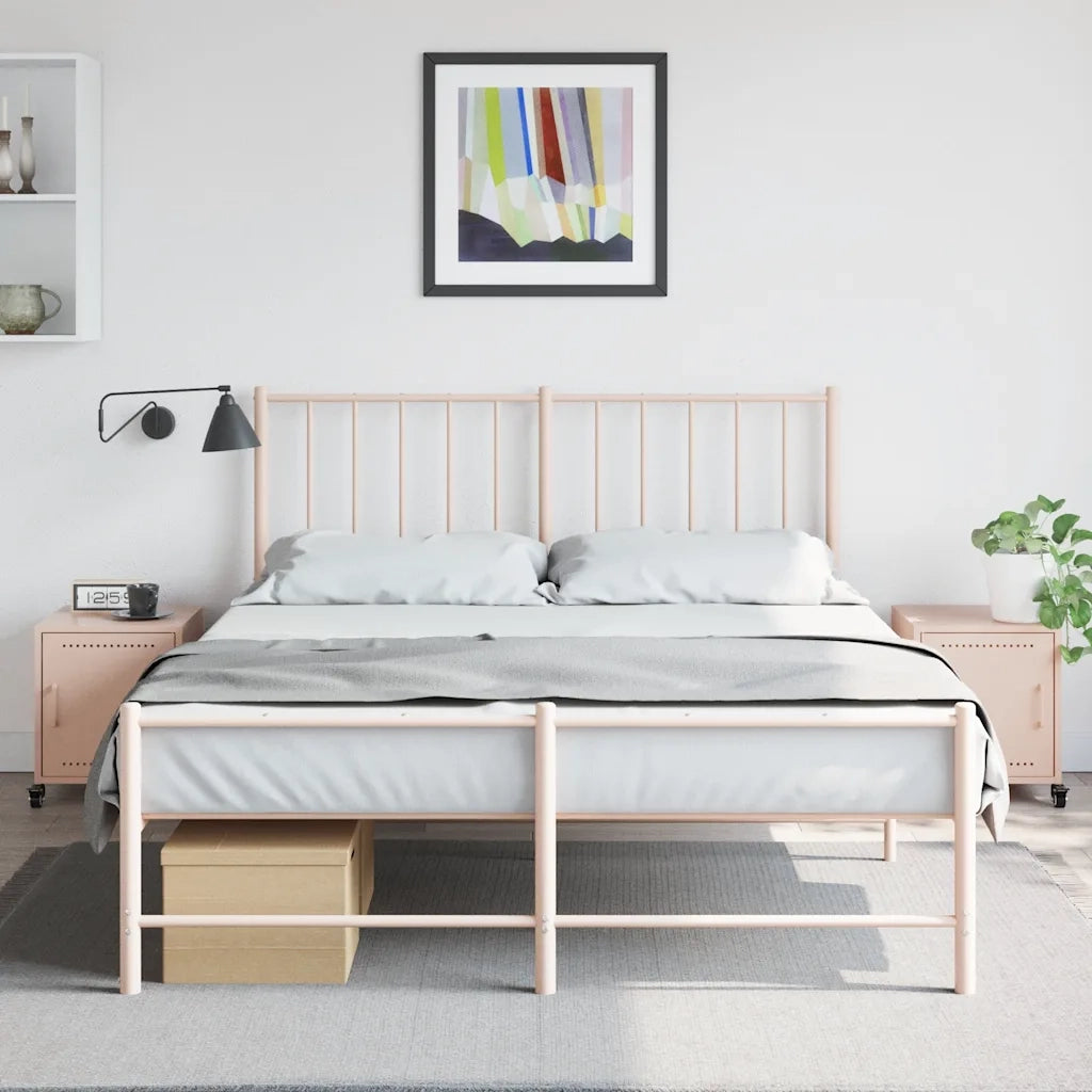 Comodini 2 pz-Set di 2 Tavolino da notte Rosa 36x39x43,5 cm in Acciaio 175008