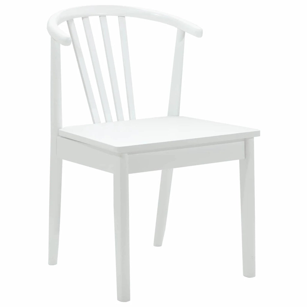 Sedia da pranzo 2 pcs Bianco Legno di gomma massiccio