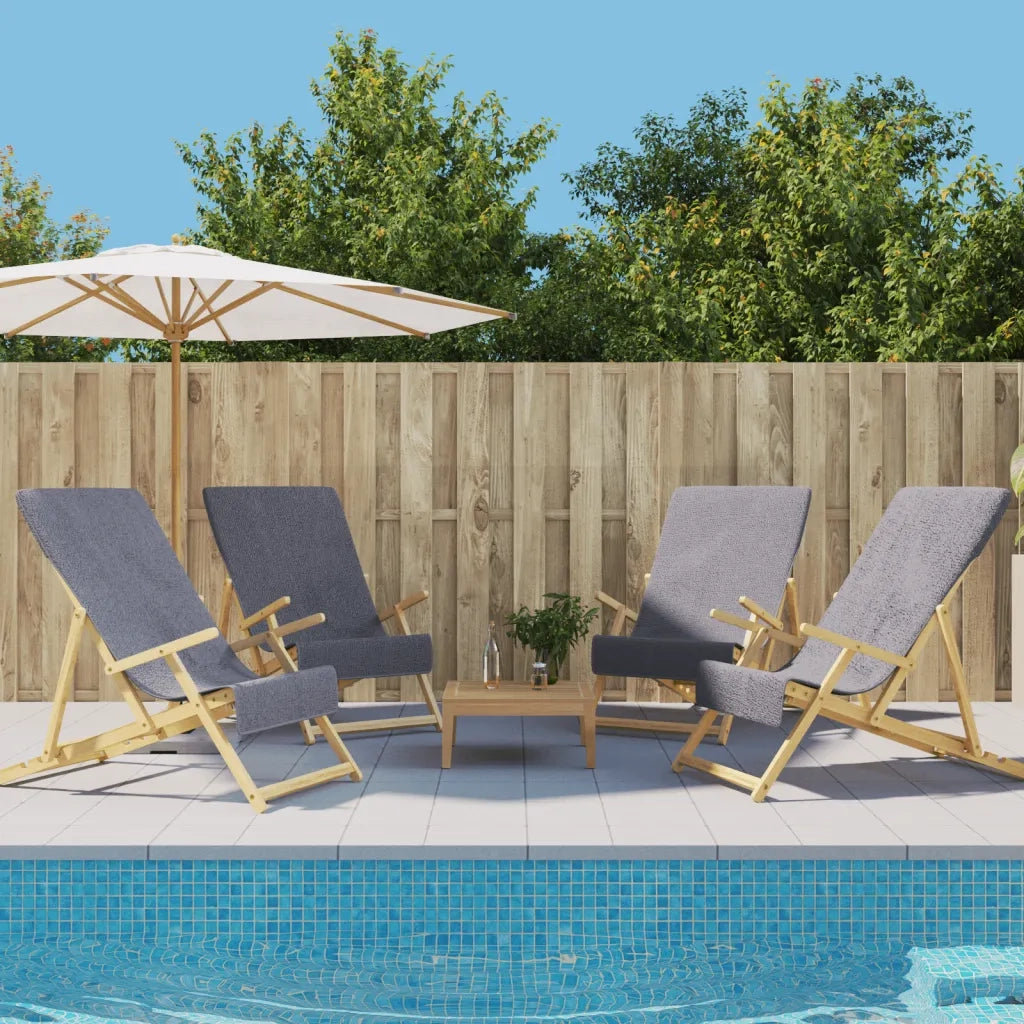 Asciugamani da Spiaggia 4 pz Antracite 60x135 cm Tessuto 400 GSM CFW8480970