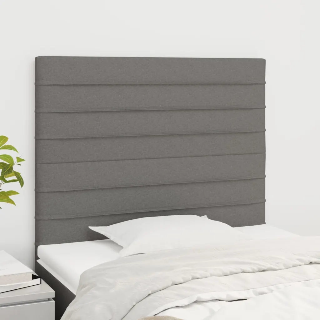 Testiera | Testata Grigio Scuro 80x5x118/128 cm Tessuto