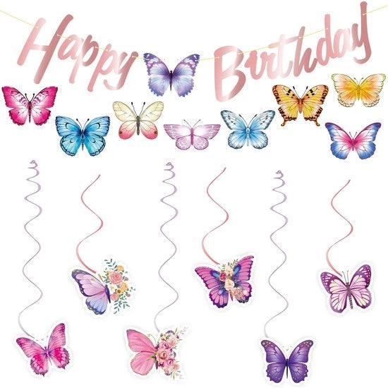 Decorazioni per festa di compleanno - Slinghi multicolori - Sticker per pareti per bambine - Festa di primavera - Idee per compleanni di bambina