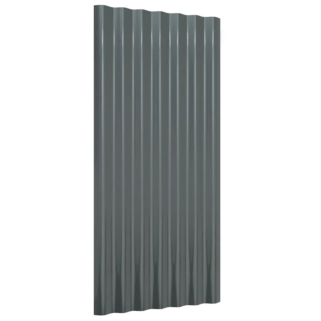 Pannelli Tetto 12 pz Acciaio Zincato Antracite 80x36 319136