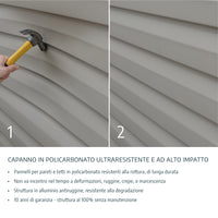 Casetta Da Giardino in Policarbonato Ultra Resistente Rubicon  303X237X235  cm Grigio Scuro