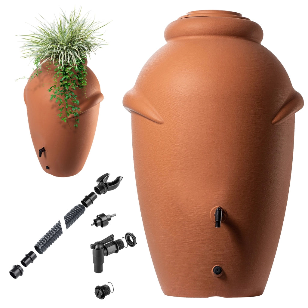 Serbatoio per acqua piovana KADAX da 360 litri, contenitore per acqua con rubinetto e grande recipiente.