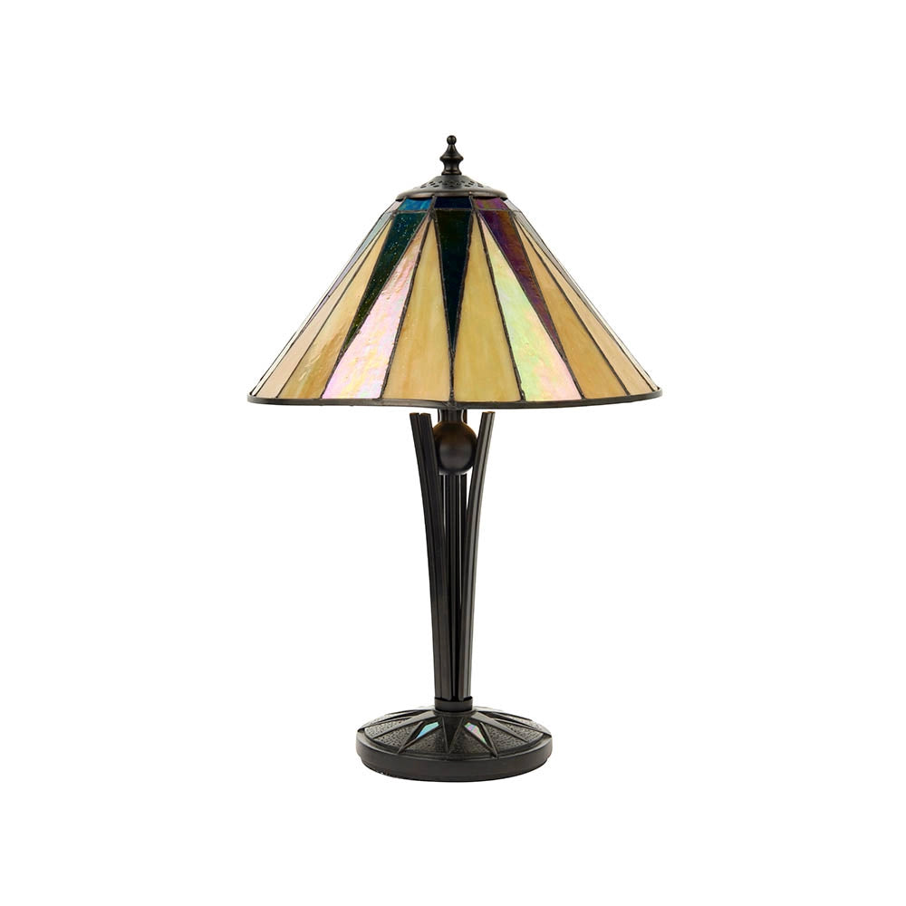 Lampada da tavolo Tiffany Dark Star vetro multicolore E14 40W