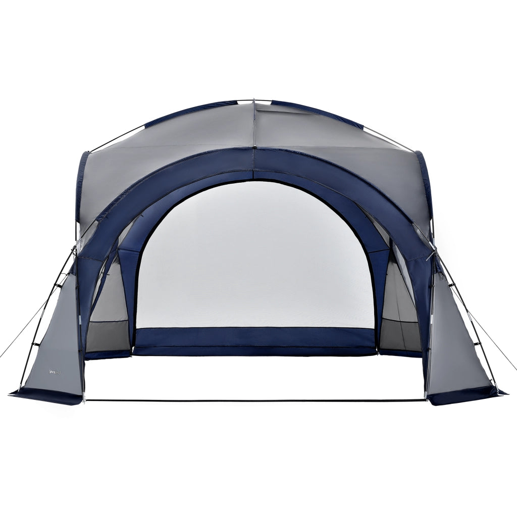 Tenda 'Grästorp' per Eventi - Gazebo con Illuminazione a LED Zanzarieri e 2 Pareti Chiudibili - Blu [pro.tec]