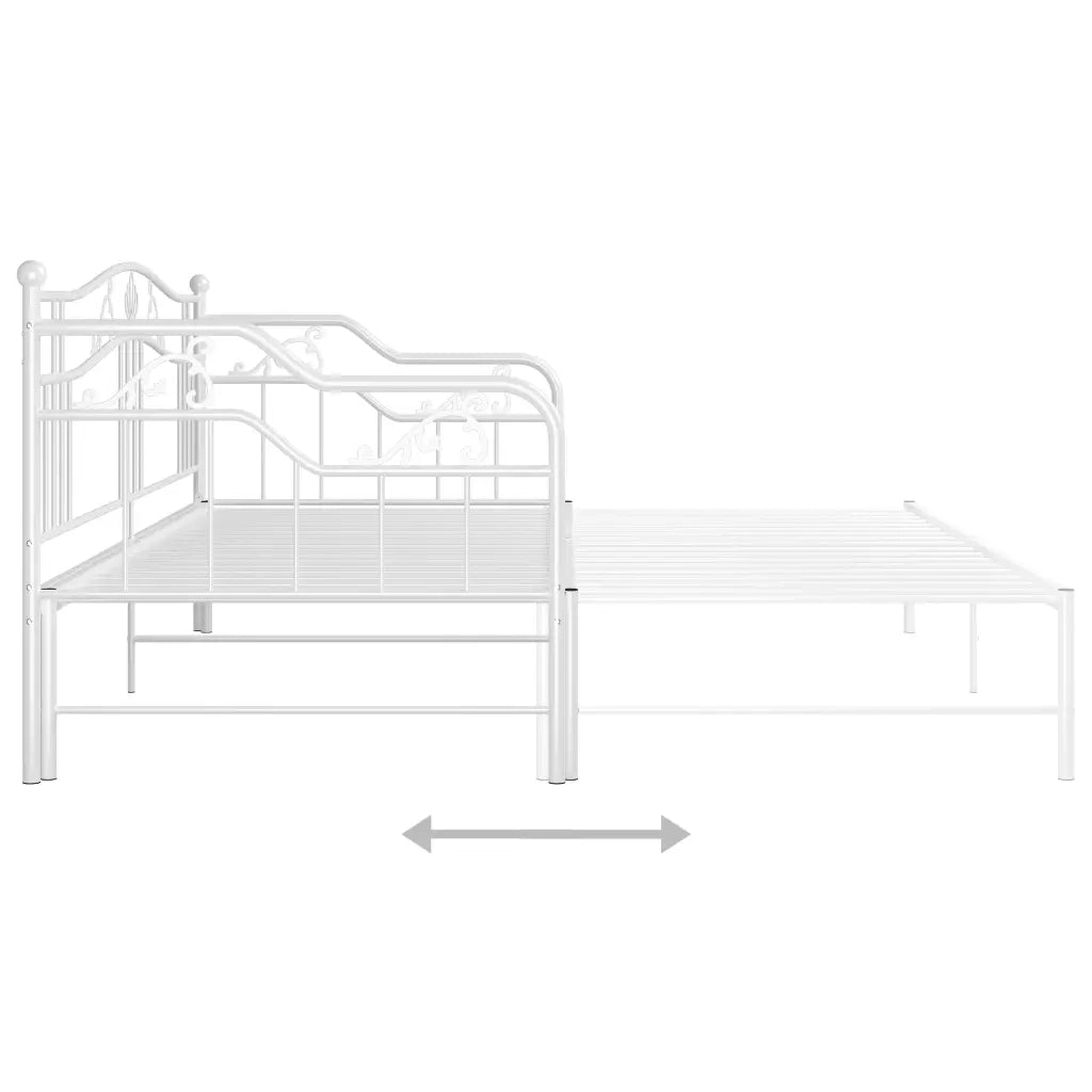 Telaio Divano Letto Estraibile Bianco in Metallo 90x200 cm 324765