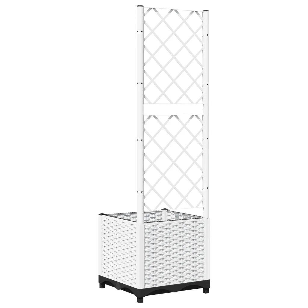 Fioriera da Giardino con Graticcio Bianco 40x40x136 cm PP 153280