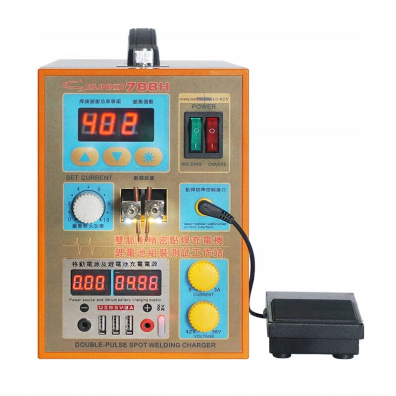 Saldatrice a Punti Sunkko S788H-USB – Modalità Impulsi e Controllo Microcomputer | 180-240V, 1.5KW