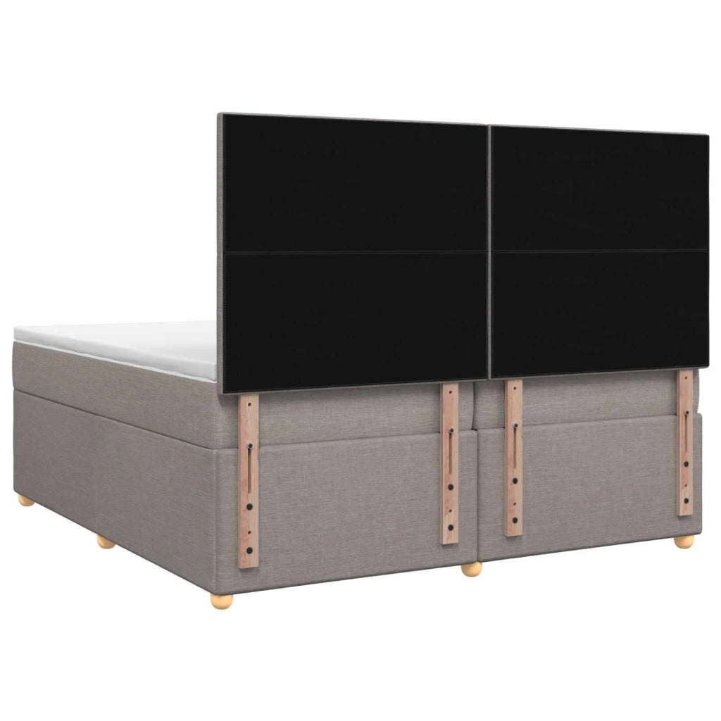 Letto box spring con materasso Tortora 200 x 200 cm Tessuto 3453967