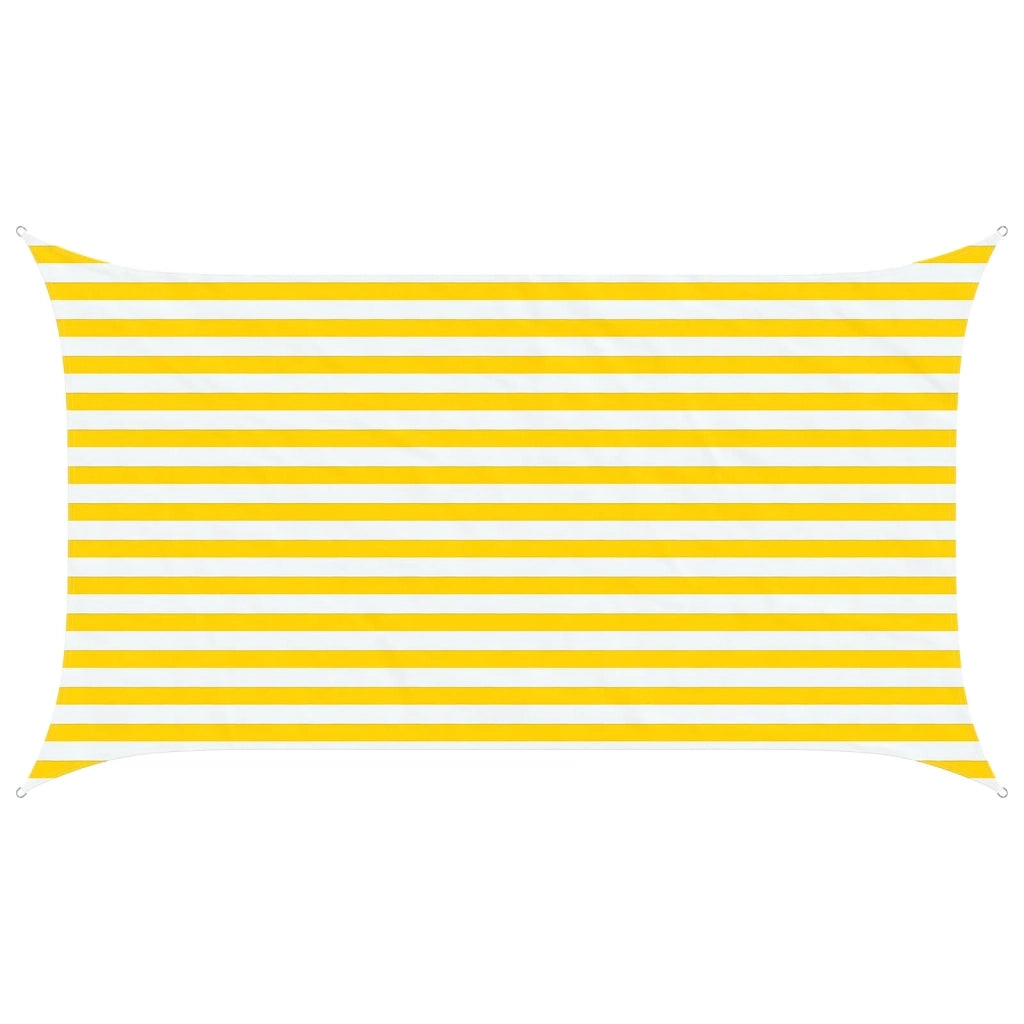 Vela Parasole | Telo Ombra | Vela da ombra solare Giallo e Bianco 3,5 x 2 m